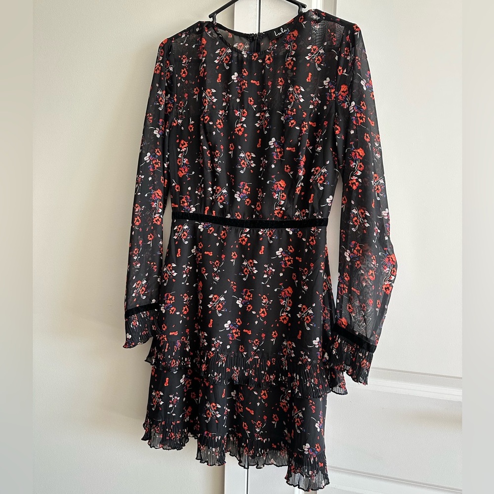 Lulus Floral print long sleeve mini dress